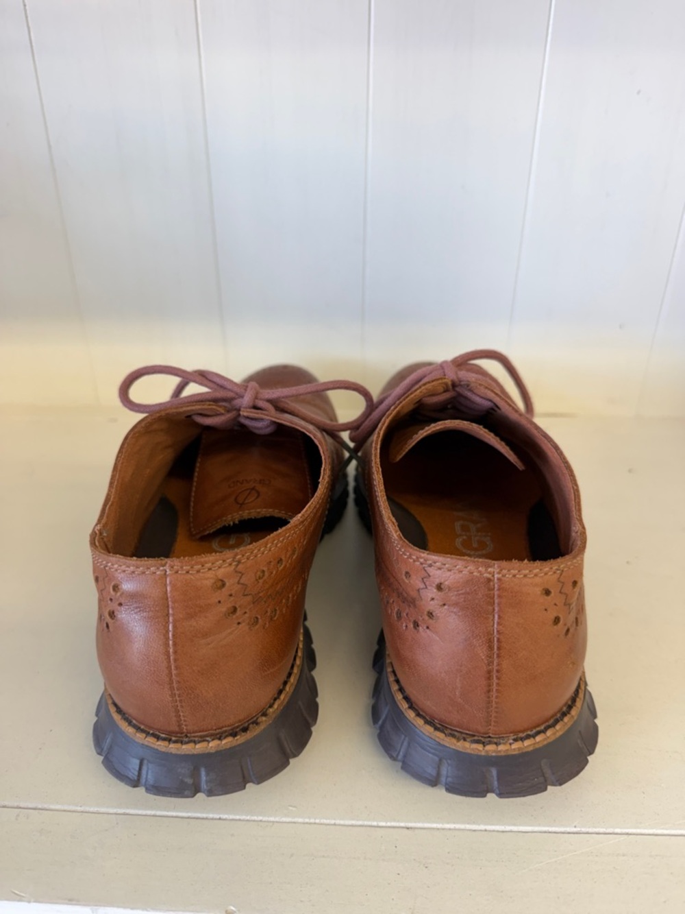 Cole Haan Zerogrand Tan Leather Wingtip Oxfords - Picture 3 of 6